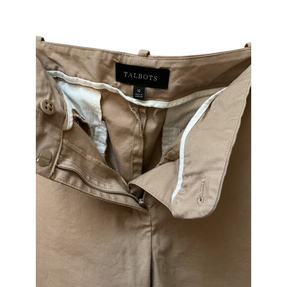 Talbots Classic Bermuda High-Rise Cotton Shorts Dark Khaki SZ 12 - Picture 3 of 4